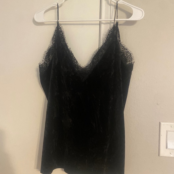 Zara Tops Zara Velvet Lace Tank Poshmark